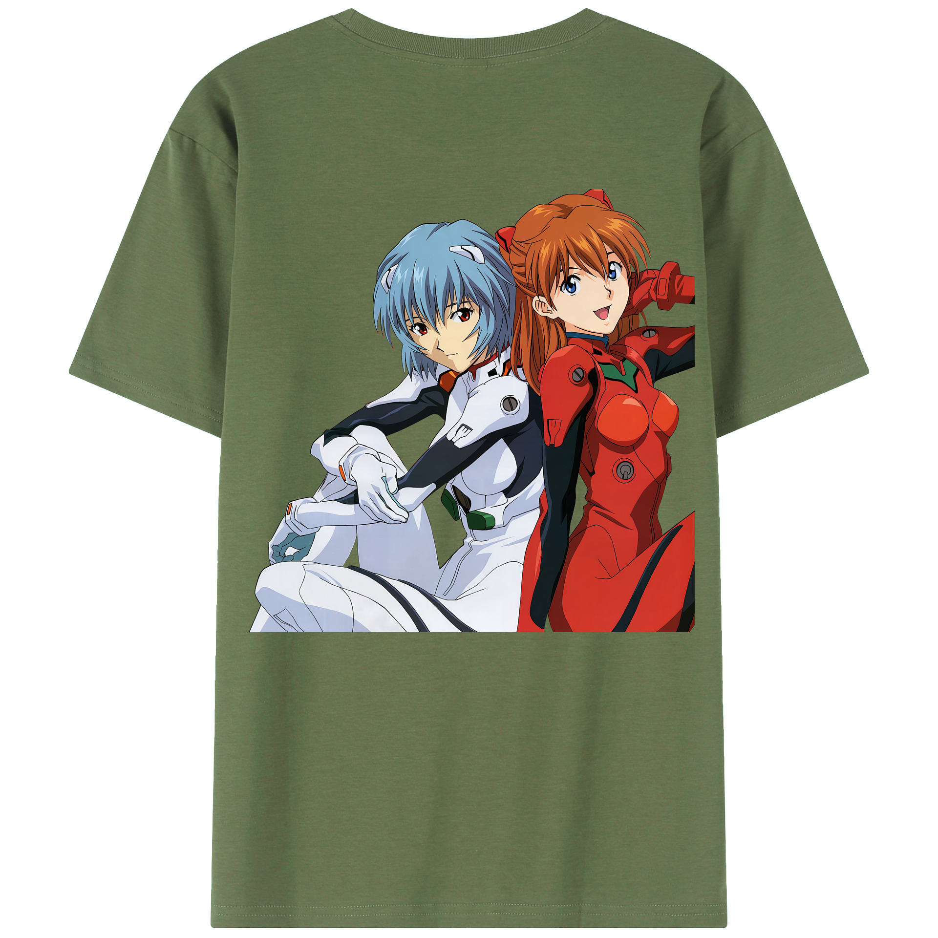 （画像用） EVA 新世紀エヴァンゲリオン 綿100％ メンズ半袖Tシャツ（バックプリント） 通気性